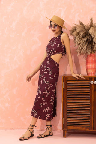 Bordeaux Cut Dress