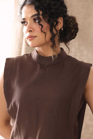 Cocoa Linen Blouse