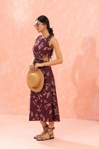 Bordeaux Cut Dress