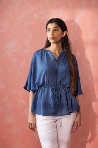 Sapphire Knot-detail Blouse